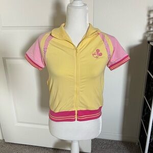 NWT Disney Mickey Yellow and Pink Top Women’s XS or Kids XL